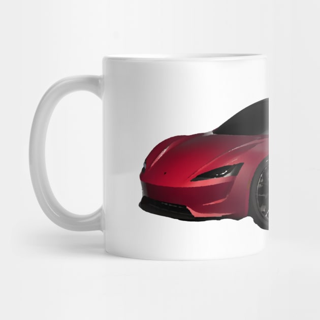Tesla Roadster Oil Painting by LazarIndustries